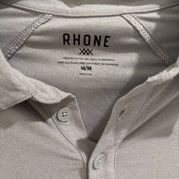 Rhone Grey Men's Long Sleeve Polo - Picture 2 of 3